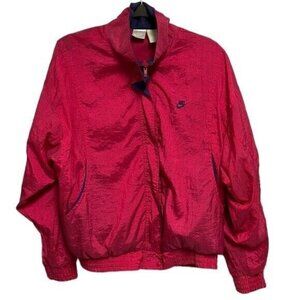 Vintage Nike Y2K women’s size medium sateen windbreaker jacket pink & purple